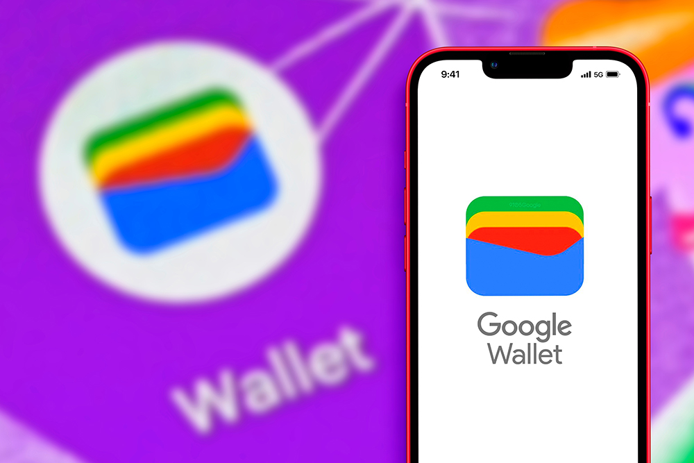 Smartphone with Google Wallet on the smartwatch all cards registered on the mobile. United States, California, July 23, 2022.